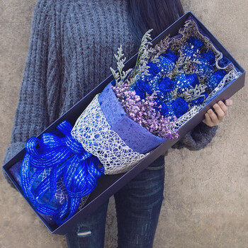 妖姬礼盒生日表白求婚纪念日送恋人女友老婆 11朵蓝色妖姬礼盒-e款