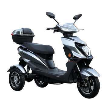 电动三轮车家用小型车96v三轮成人电瓶车接送孩子 灰色(3c证书)爬坡王