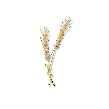 敏纳斯金色大麦穗胸针简约铜镶锆石胸花服饰配件礼物别针女x18581138