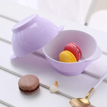 法国多莱斯餐具钢化玻璃碗儿童饭碗510ml 紫色4只装