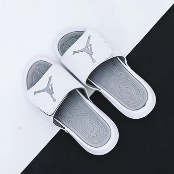 耐克(nike)月子鞋钩子忍者夏季拖鞋男女黑白情侣室外沙滩乔6aj aj白灰