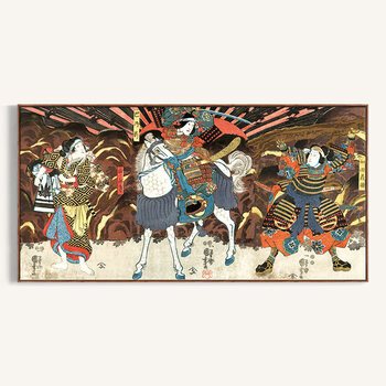 武士日式日本浮世绘装饰画料理店居酒屋榻榻米挂画壁画 武士图 43x83