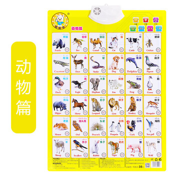 有声挂图早教幼儿园拼音数字英文学习识字点读发声宝宝教学玩具 动物