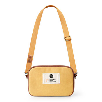 帆布小包包女韩版简单肩包ins日系百搭少女斜挎包 拼布长方形挎包-土