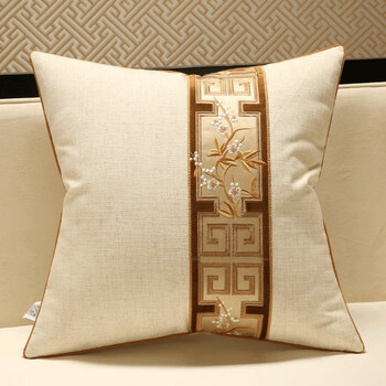 新中式大抱枕刺绣花新中式抱枕刺绣花抱枕靠垫沙发靠枕床头靠包古典