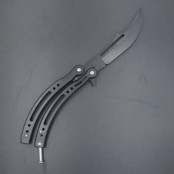 蝴蝶甩手刀csgo不学生炫酷高颜值帅气军工蝴蝶弯刀无孔黑色工具润滑油