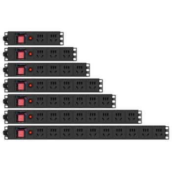pdu机柜电源排插座10a16a开关过载保护弱电箱接线板拖插线板本体7位