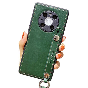 olevo荣耀60pro的手机壳带挂绳荣耀60pro皮套带包装保护套通用 爵士黑