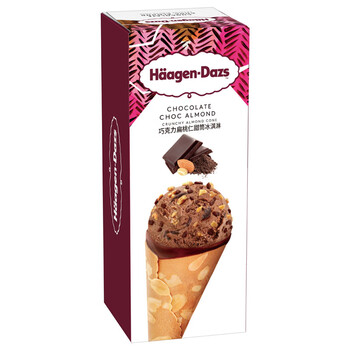 哈根达斯巧克力扁桃仁甜筒冰淇淋69g
