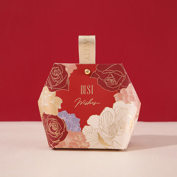 佳礼怡个创意网红结婚喜糖盒婚礼回礼喜糖袋装包装盒欧式盒子空盒红色