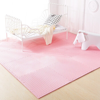 防滑保护垫爬行垫拼接爬爬垫树叶纹地板垫粉色树叶纹303012cm16片边条