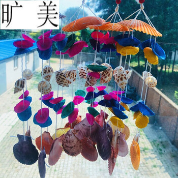 风铃工艺品挂饰门饰挂件地摊贝壳风铃旅游纪念品轻奢高档成品扇贝风铃