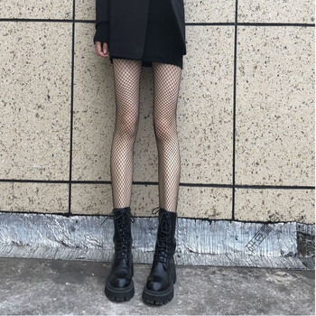 研豆白色名媛风渔网袜jk黑丝显腿瘦菱格镂空秋冬纯欲辣妹连裤袜小网渔