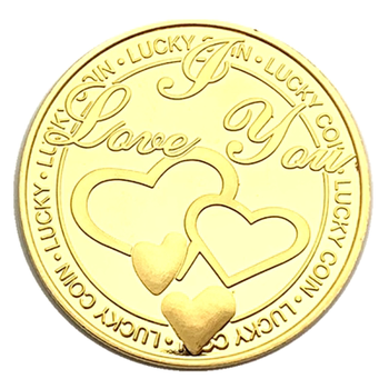 喜嘉华 四叶草幸运纪念币心心相印纪念章爱情创意生日礼物把玩硬币 心