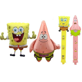 聚会派对开业活动毕业校园运动会助威道具 海绵宝宝组合气球配打气筒