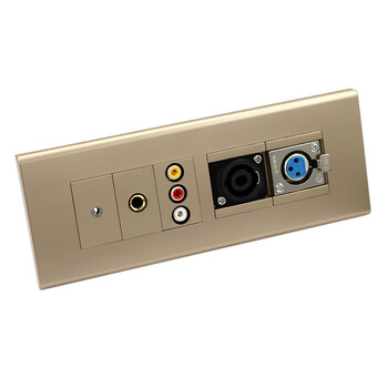 多媒体面板插座金色投影电脑连接hdmi高清网络音频插座118型大号c款