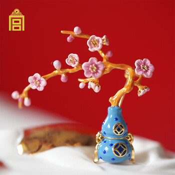 故宫文创凌波仙子珐琅胸针景泰蓝水仙葫芦饰品复古国风k金首饰xy生日