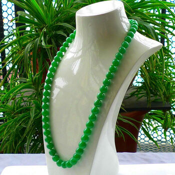 溯悠帝王绿翡翠项链精品满绿手串翡翠缅甸老坑阳绿高档冰种绿色玉石手