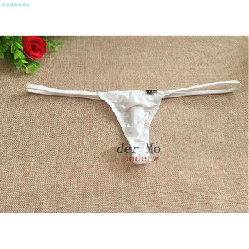 冰丝男士低腰透明迷你丁字内裤个性t裤性感弹力单丁裤