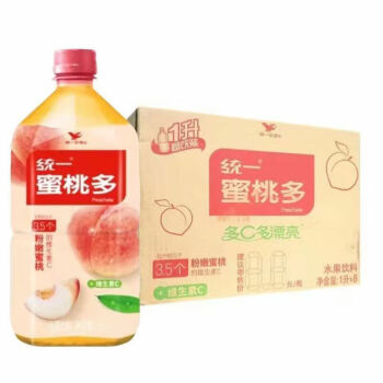 xywlkj統一蜜桃多桃子味水果味風味飲料1l瓶450ml瓶整箱划算破損賠償