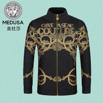 美杜莎官方针织衫男拉链开衫针织外套立领毛衣男装上衣外穿保暖休闲