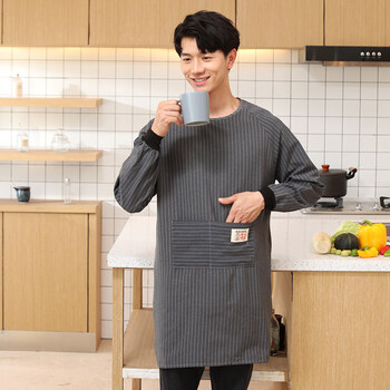 带袖子围裙男男士围裙家用厨房2021新款工作服长袖做饭罩衣女冬天日式