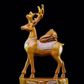 嘉迅鸽轻奢高档摆件黑檀香樟木雕刻摆件根雕木雕鹿一路平安客厅工艺品