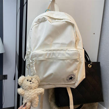 春匡威曼书包经典男女白色休闲包户外运动双肩背包学生书包 书包
