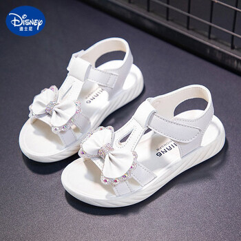 女童公主凉鞋新款韩版儿童露趾凉鞋软底女孩凉鞋同款 白色 37码内长22