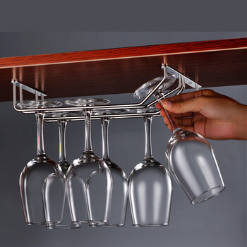 挂红酒杯的架子不锈钢红酒杯架倒挂家用葡萄酒高脚杯架悬挂吊杯架酒架
