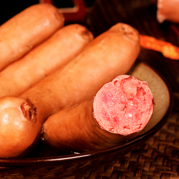 小吃特产黑椒味猪肉肠士林香肠潮菜卤料风味熟食卤味批发鱼籽味340g1