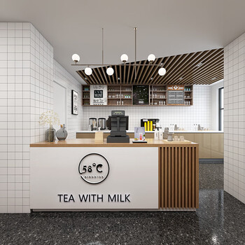 闽归简约现代服装水果店蛋糕店茶水咖啡店奶茶店吧台前台收银台接待台