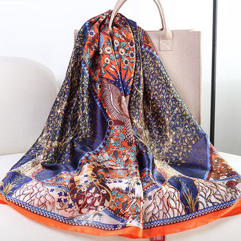 太湖雪丝巾雪围巾妈妈带丝巾女士奢侈品牌新款桑蚕丝巾女真丝长款时尚