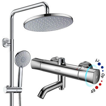 箭牌衛浴(arrow) 智能恆溫淋浴花灑套裝 精銅主體龍頭增壓恆溫淋浴