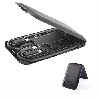 卡数码卡片收纳盒三合一手机支架usb充电线sim卡针卡槽工具包苹果安卓