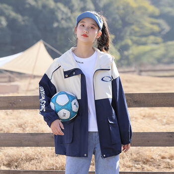 鸿星尔克舒适同类型夹克青少年外套女棒球服2023年秋新款学院风百搭初