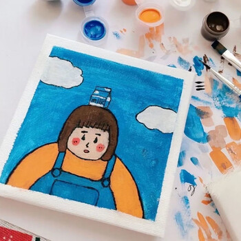 迷你油画板学生diy美术涂鸦小画架可爱儿童网红填色水彩画 只要画板 3