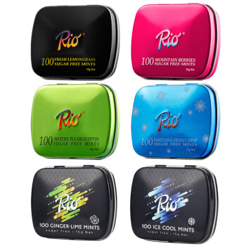 Rio无糖薄荷糖 强劲清新口气6盒装(15g*6) 清新口气口香糖糖果