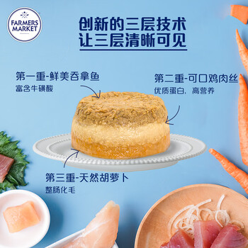 Farmers Market 澳洲进口猫餐盒吞拿鱼胡萝卜鸡肉三层塔塔杯猫湿粮零食 