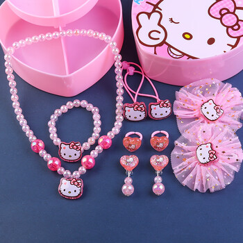 项链首饰套装戒指女童冰雪奇缘耳环耳夹无 粉小猫咪【图片 价格 品牌