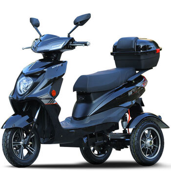 三轮车男女性小型电瓶车 国威曜石黑 超威/天能电池48v20a【图片 价格