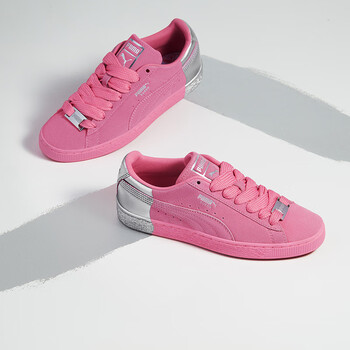 puma)官方 新款男女复古休闲板鞋 suede dance crew 398306 玫粉色