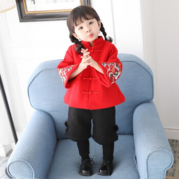 过年宝宝服冬喜庆女小童唐装拜年服女宝宝中国风过年服婴儿周岁服dd
