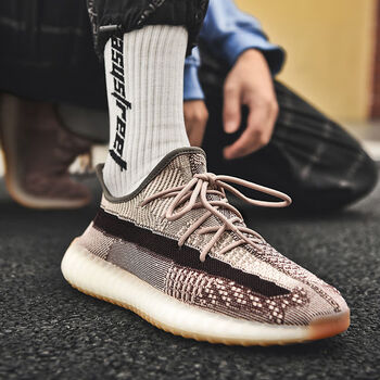 椰子350v2 卡其灰麻灰软底男女慢跑鞋 卡其灰 36 偏小一码