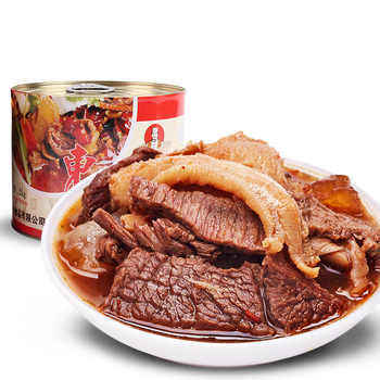5折公安牛肉火锅罐头2000g罐头系列火锅东南醇公安牛肉罐头牛杂肉蹄筋