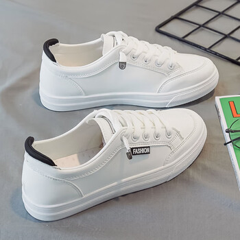 勿棉高中生小白鞋女生秋天穿的平板鞋初中生休闲女平底运动女鞋中学生