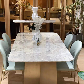 艺可恩岩板餐桌 意迪森餐桌纳图兹尹康特罗大理石natuzzi天然大理石餐