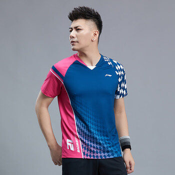 服男款短袖t恤定制速干女上衣夏季乒乓球网球服运动服男子蓝色上衣xxl