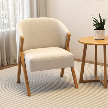 阿拉蕾简约现代单人沙发椅休闲客厅轻奢卧室阳台北欧白色网红奶油风