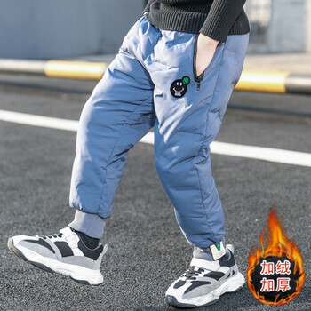 轩凡朵儿童装男童加绒裤子秋冬款2022新款洋气大儿童装加厚冬季羽绒